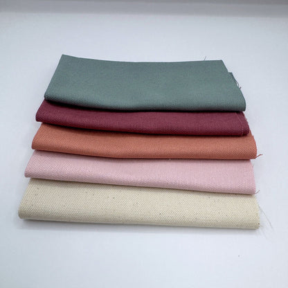 Stoff zum Sticken, Stoffpaket "Natur/Rosa/Rosenholz"