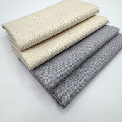 Stoff zum Sticken, Stoffpaket "Grau/Natur"