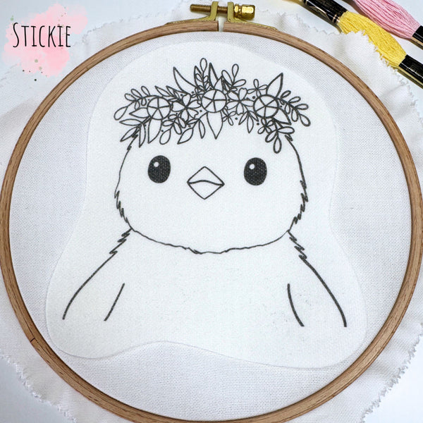 STICKIES "Küken mit Blumenkranz"