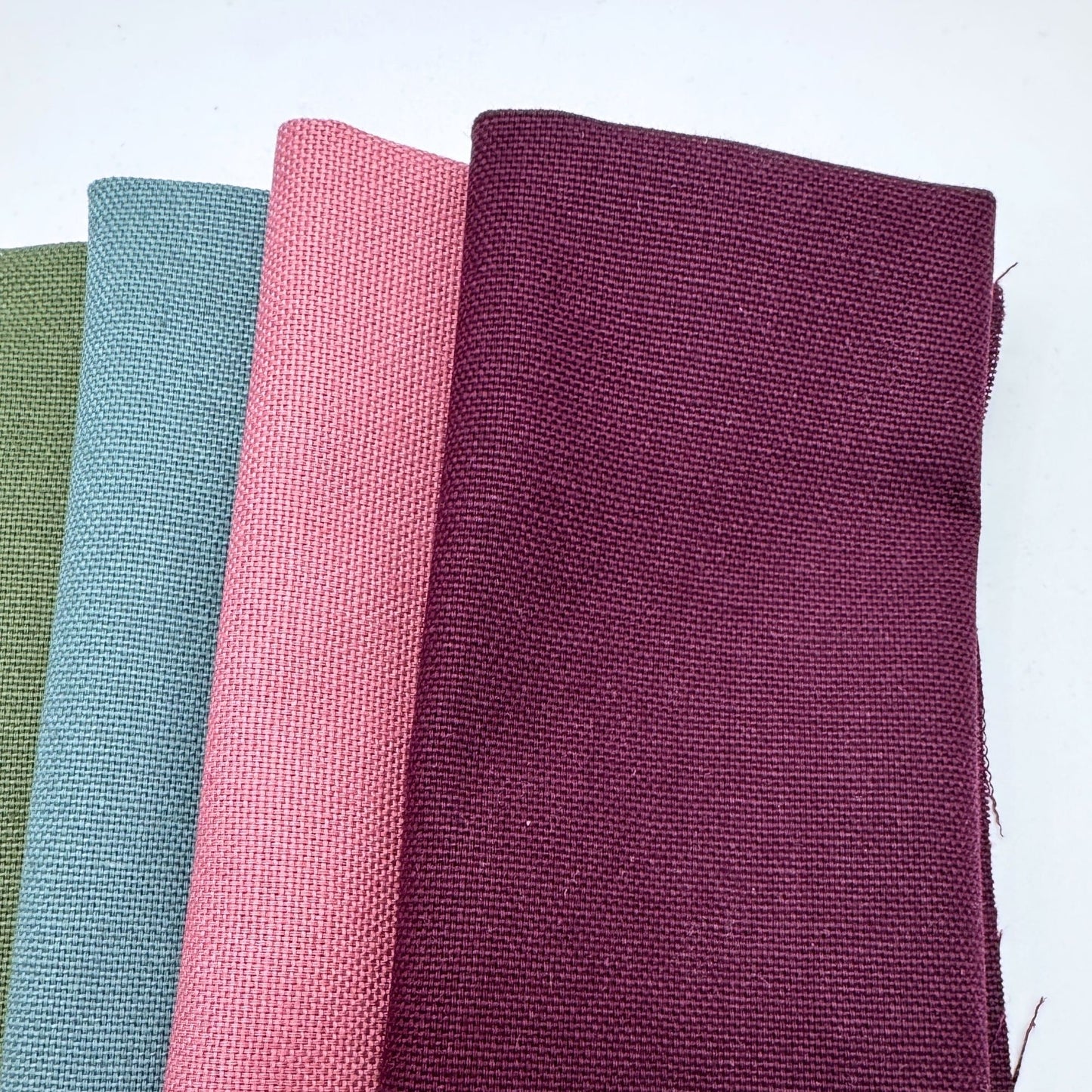 Stoff zum Sticken, Stoffpaket "Natur/Aubergine/Rosenholz"