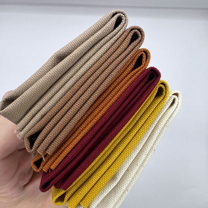Stoff zum Sticken, Stoffpaket "Senf/Bordeaux/Zimt"