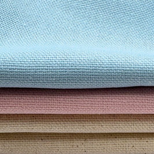 Stoff zum Sticken, Stoffpaket "Himmelblau/Natur/Rosa"