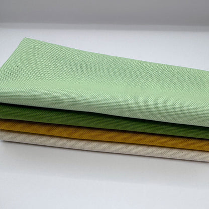 Stoff zum Sticken, Stoffpaket "Senf/Mint/Wiesengrün