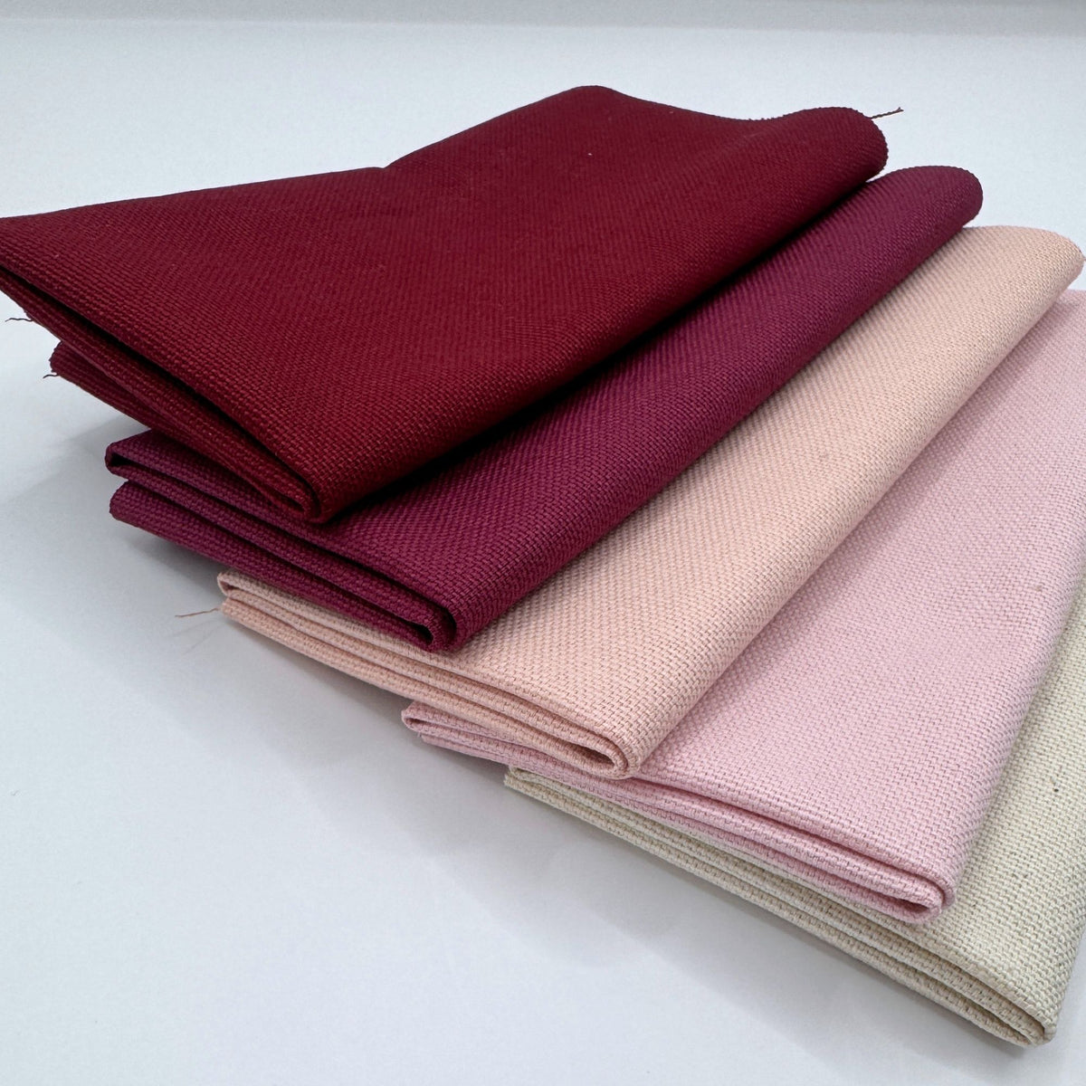 Stoff zum Sticken, Stoffpaket "Rosa/Bordeaux/Beere"