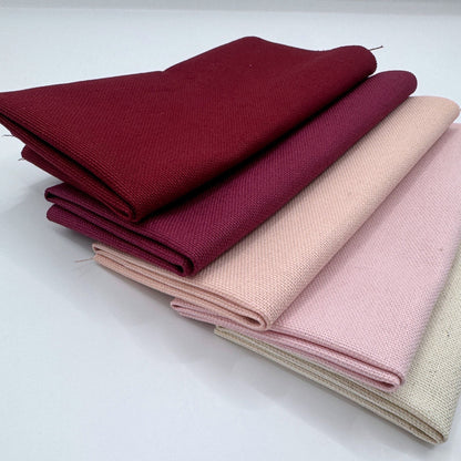 Stoff zum Sticken, Stoffpaket "Rosa/Bordeaux/Beere"