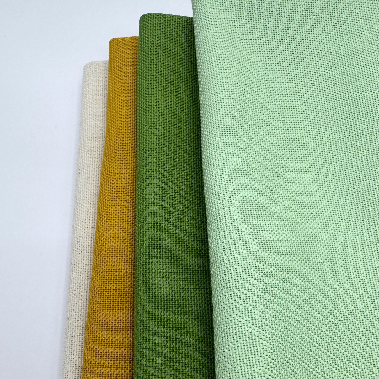 Stoff zum Sticken, Stoffpaket "Senf/Mint/Wiesengrün