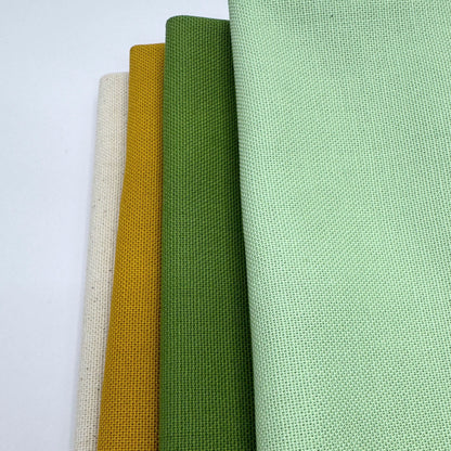 Stoff zum Sticken, Stoffpaket "Senf/Mint/Wiesengrün