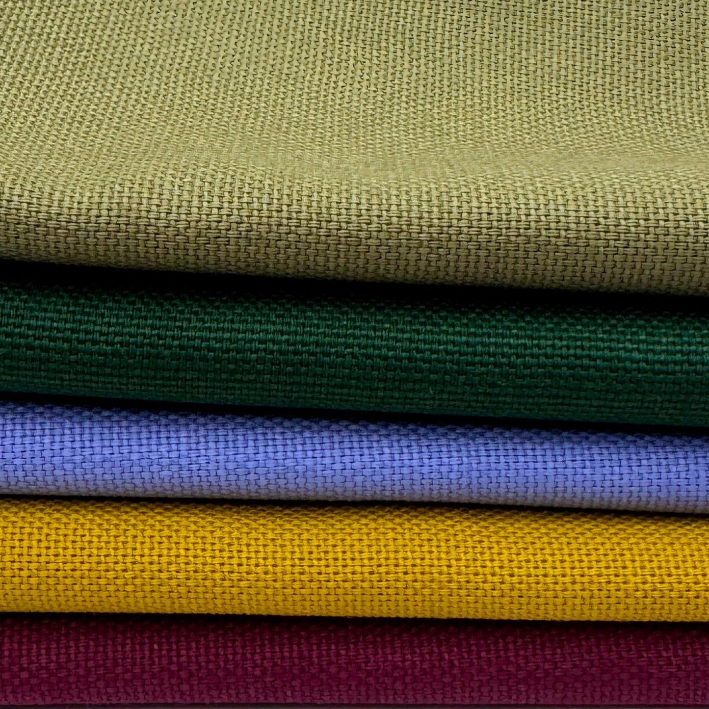 Stoff zum Sticken, Stoffpaket "Olive/Flieder/Senf"