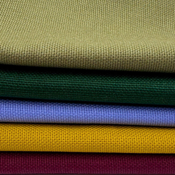 Stoff zum Sticken, Stoffpaket "Olive/Flieder/Senf"