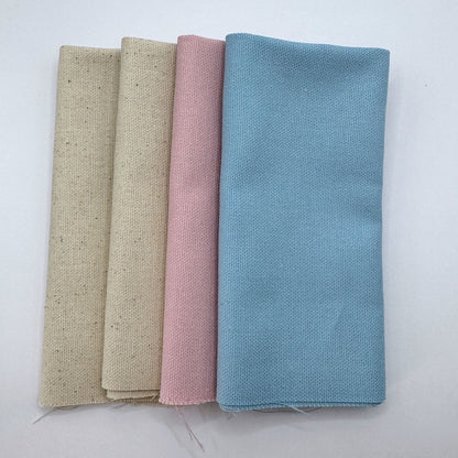 Stoff zum Sticken, Stoffpaket "Himmelblau/Natur/Rosa"
