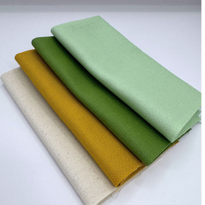 Stoff zum Sticken, Stoffpaket "Senf/Mint/Wiesengrün