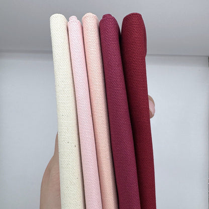 Stoff zum Sticken, Stoffpaket "Rosa/Bordeaux/Beere"