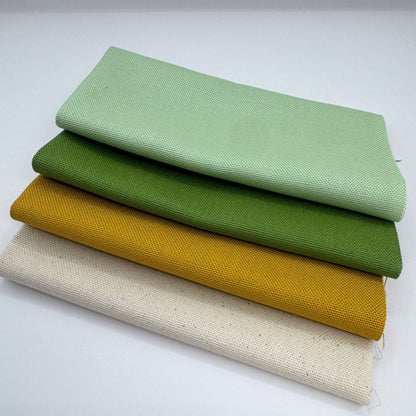 Stoff zum Sticken, Stoffpaket "Senf/Mint/Wiesengrün