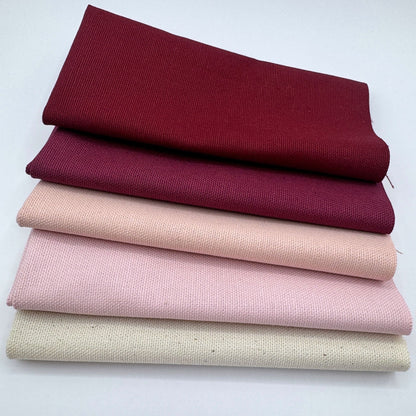 Stoff zum Sticken, Stoffpaket "Rosa/Bordeaux/Beere"