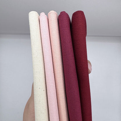 Stoff zum Sticken, Stoffpaket "Rosa/Bordeaux/Beere"