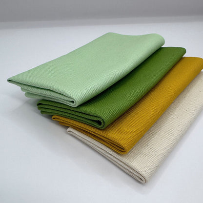 Stoff zum Sticken, Stoffpaket "Senf/Mint/Wiesengrün