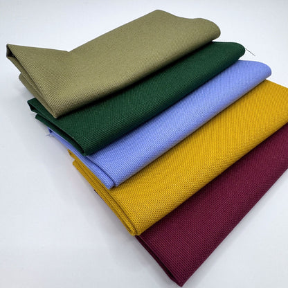 Stoff zum Sticken, Stoffpaket "Olive/Flieder/Senf"