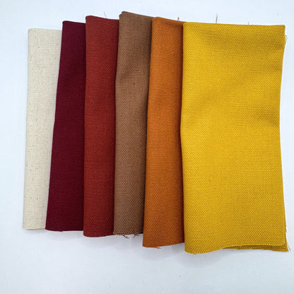 Stoff zum Sticken, Stoffpaket "Senf/Bordeaux/Kürbis"
