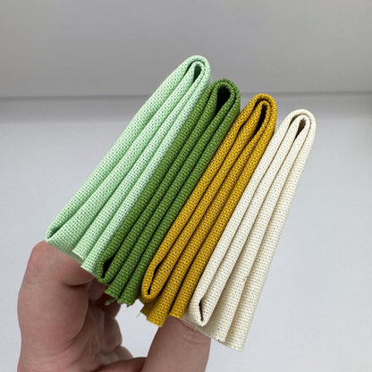Stoff zum Sticken, Stoffpaket "Senf/Mint/Wiesengrün