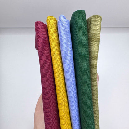 Stoff zum Sticken, Stoffpaket "Olive/Flieder/Senf"