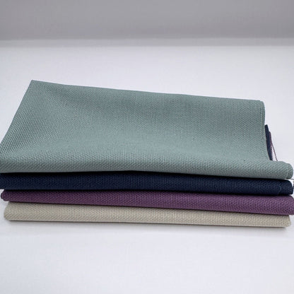 Stoff zum Sticken, Stoffpaket "Eukalyptus/Schieferblau/Beige"