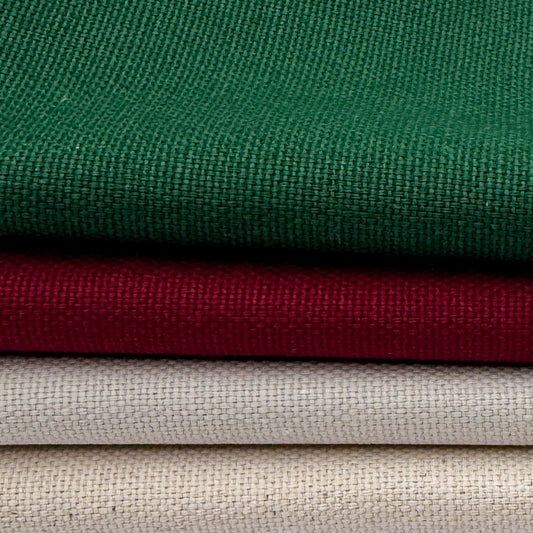 Stoff zum Sticken, Stoffpaket "Tannengrün/Natur/Bordeaux" Weihnachts Kollektion 2025