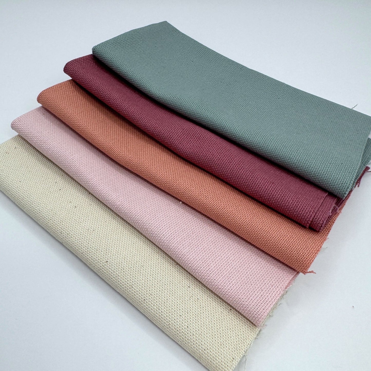 Stoff zum Sticken, Stoffpaket "Natur/Rosa/Rosenholz"