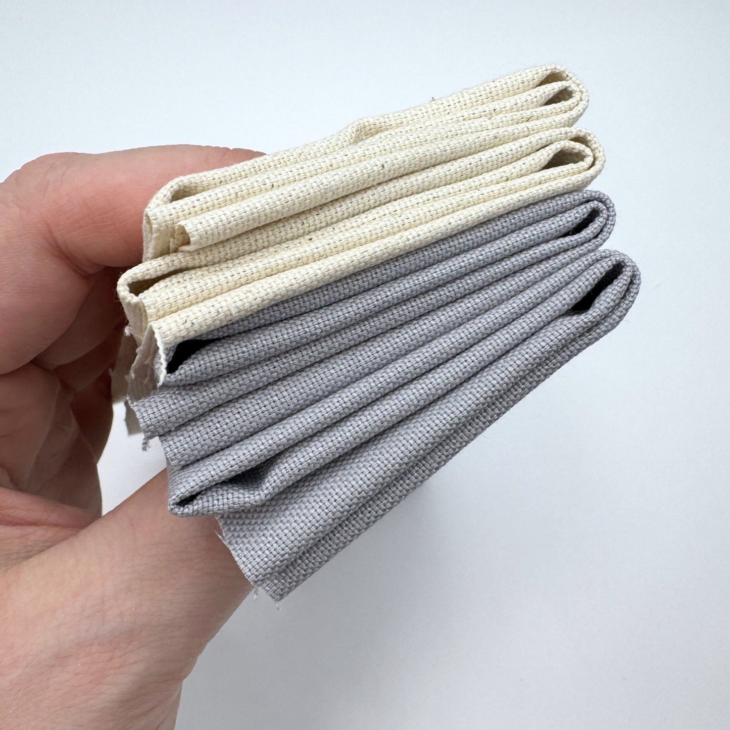 Stoff zum Sticken, Stoffpaket "Grau/Natur"