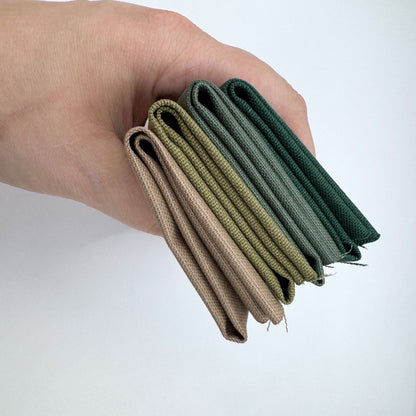 Stoff zum Sticken, Stoffpaket "Taupe/Tannengrün/Moosgrün"