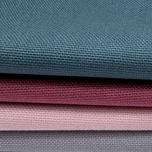 Stoff zum Sticken, Stoffpaket "Rosenholz/Ozeangrün/Grau"