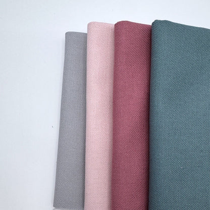 Stoff zum Sticken, Stoffpaket "Rosenholz/Ozeangrün/Grau"