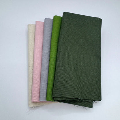 Stoff zum Sticken, Stoffpaket "Wiesengrün/Grau/Moosgrün"