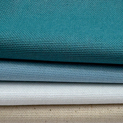 Stoff zum Sticken, Stoffpaket "Petrol/Himmelblau/Weiß"