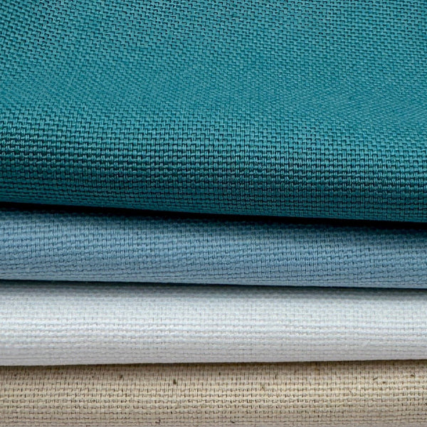 Stoff zum Sticken, Stoffpaket "Petrol/Himmelblau/Weiß"