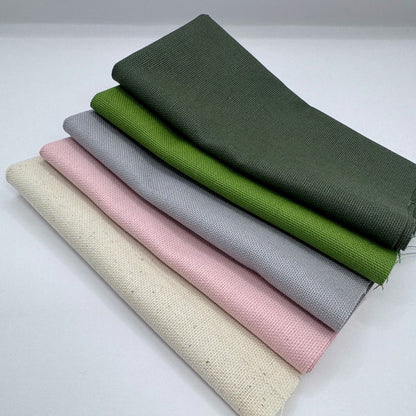 Stoff zum Sticken, Stoffpaket "Wiesengrün/Grau/Moosgrün"