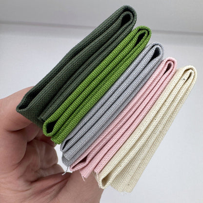 Stoff zum Sticken, Stoffpaket "Wiesengrün/Grau/Moosgrün"