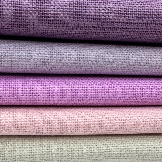 Stoff zum Sticken, Stoffpaket "Pastellrosa/Pastellflieder/Beige"