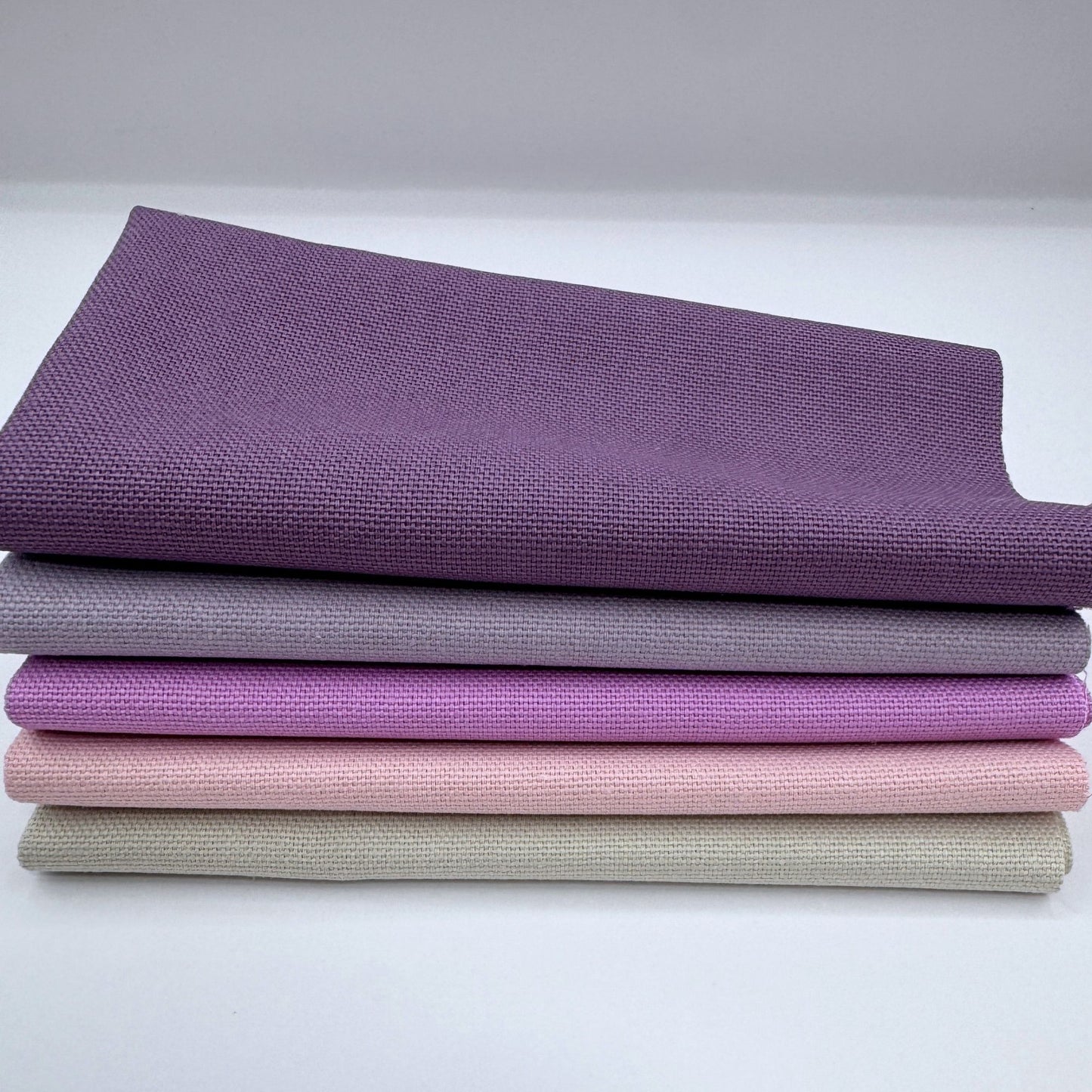 Stoff zum Sticken, Stoffpaket "Pastellrosa/Pastellflieder/Beige"