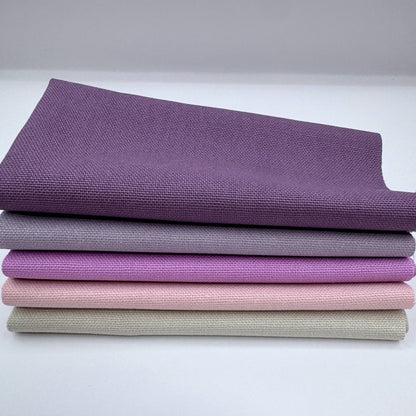 Stoff zum Sticken, Stoffpaket "Pastellrosa/Pastellflieder/Beige"