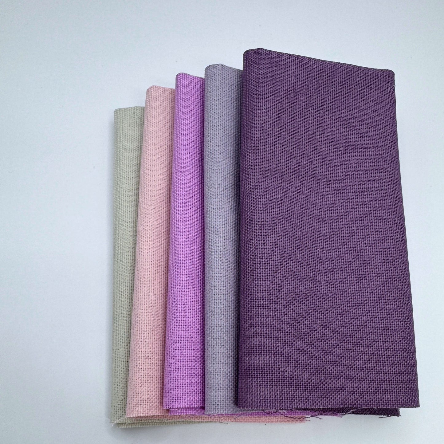 Stoff zum Sticken, Stoffpaket "Pastellrosa/Pastellflieder/Beige"