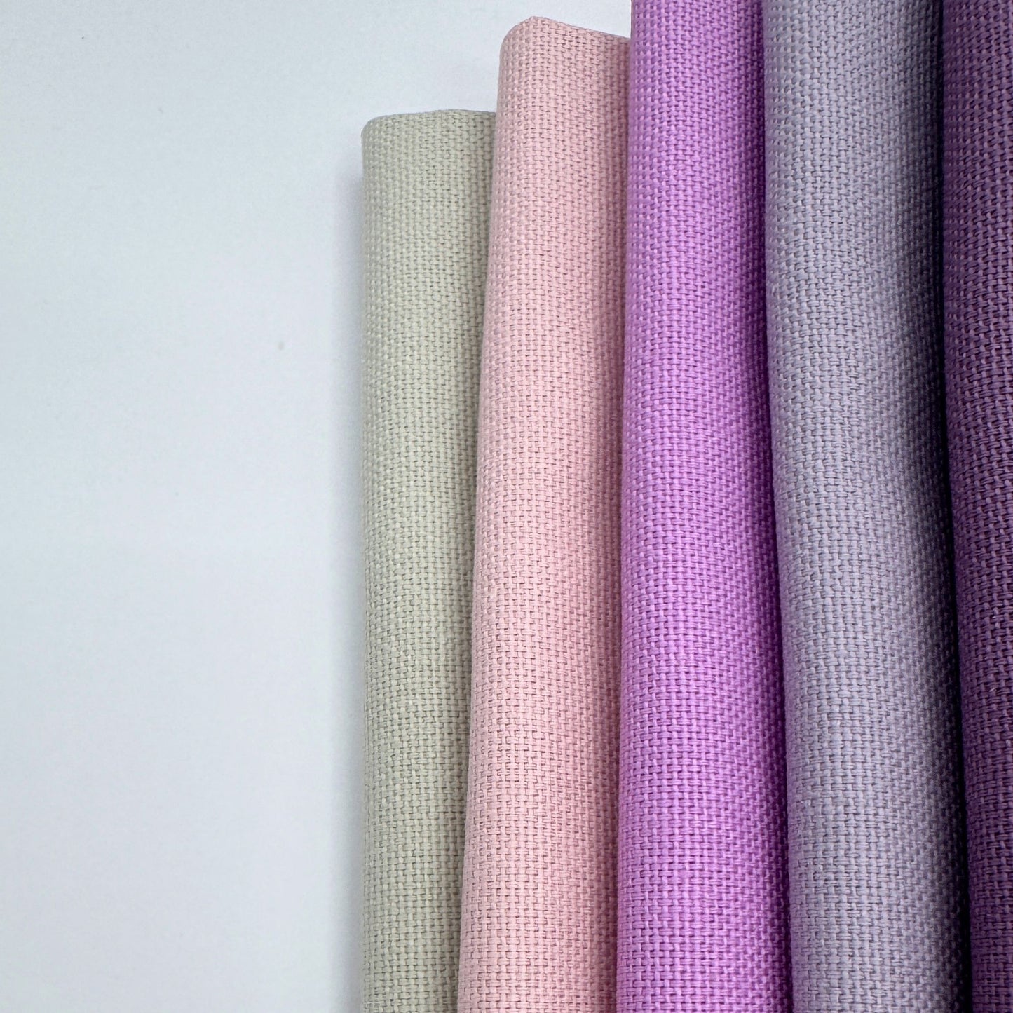 Stoff zum Sticken, Stoffpaket "Pastellrosa/Pastellflieder/Beige"