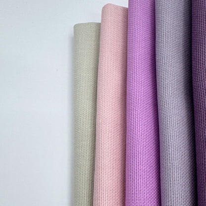 Stoff zum Sticken, Stoffpaket "Pastellrosa/Pastellflieder/Beige"