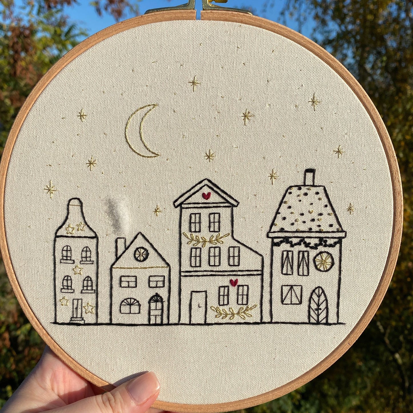 Stickkit "Skandi Häuser", Set zum Sticken