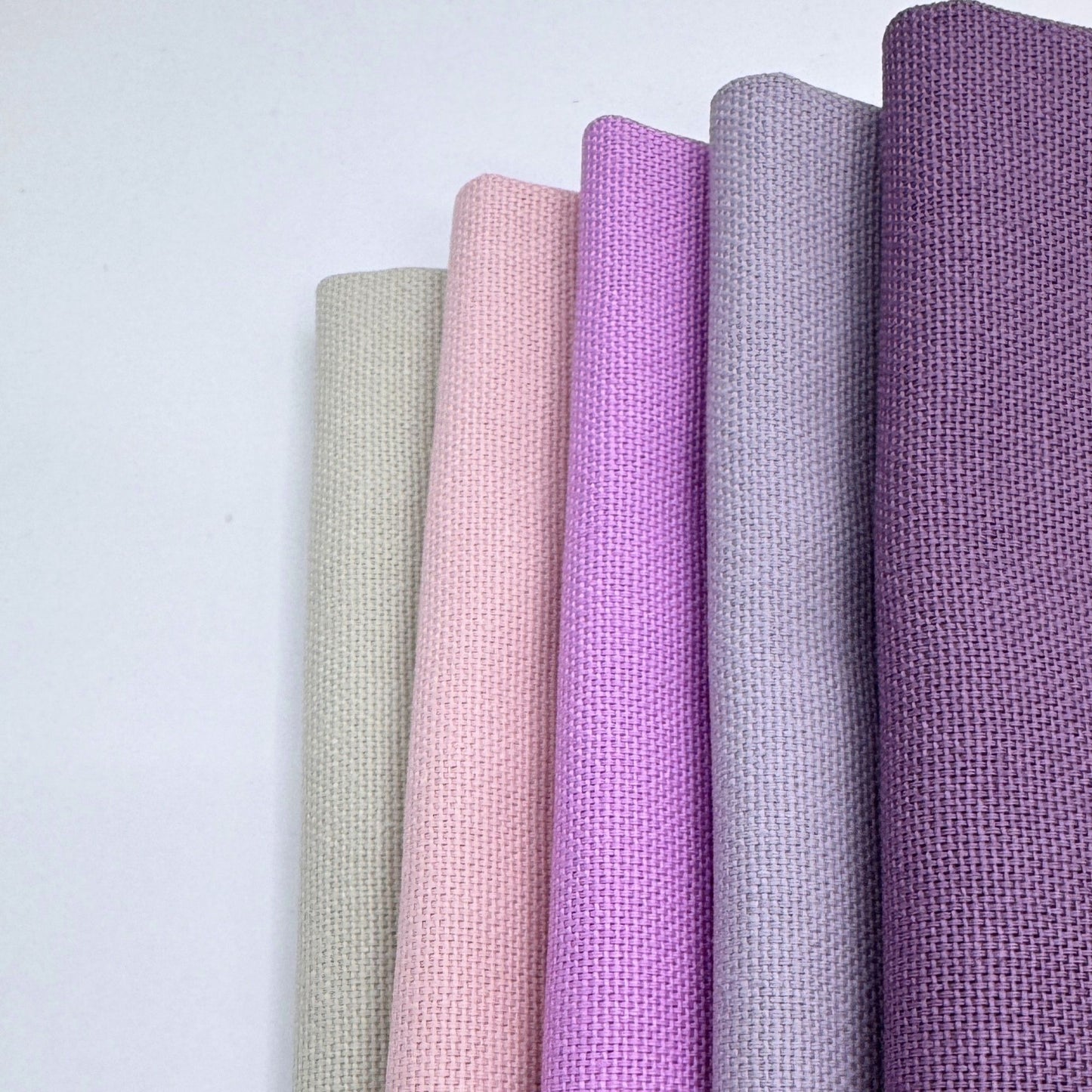 Stoff zum Sticken, Stoffpaket "Pastellrosa/Pastellflieder/Beige"