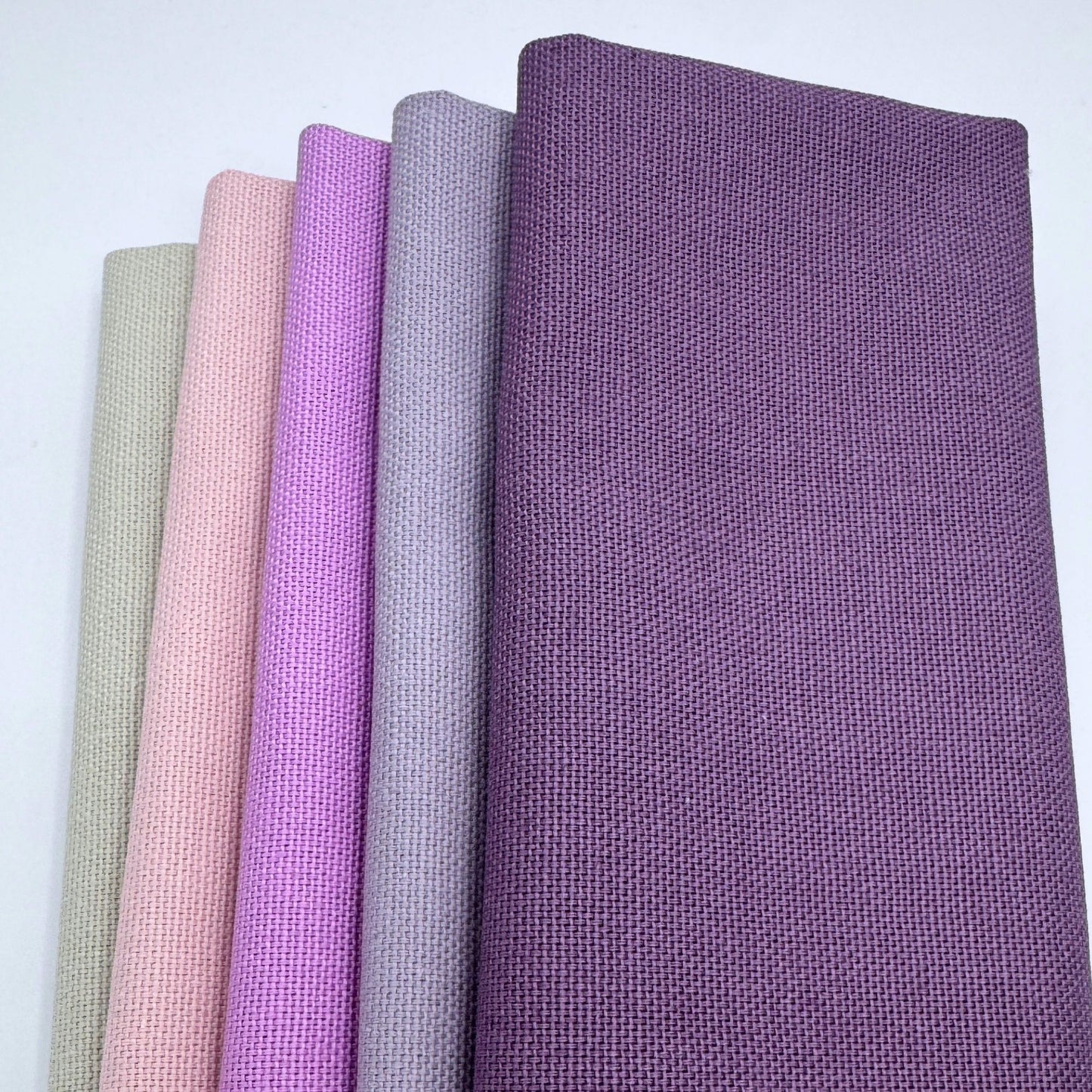 Stoff zum Sticken, Stoffpaket "Pastellrosa/Pastellflieder/Beige"