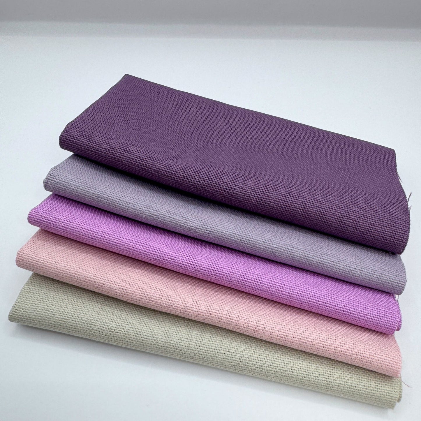 Stoff zum Sticken, Stoffpaket "Pastellrosa/Pastellflieder/Beige"