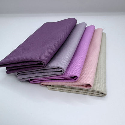 Stoff zum Sticken, Stoffpaket "Pastellrosa/Pastellflieder/Beige"