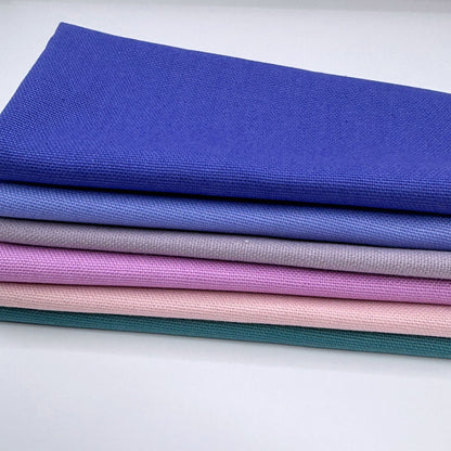 Stoff zum Sticken, Stoffpaket "Türkis/Rosa/Flieder"