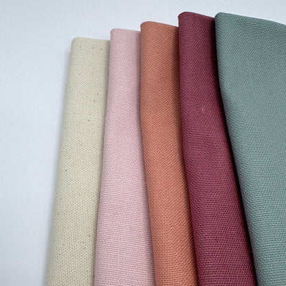 Stoff zum Sticken, Stoffpaket "Natur/Rosa/Rosenholz"
