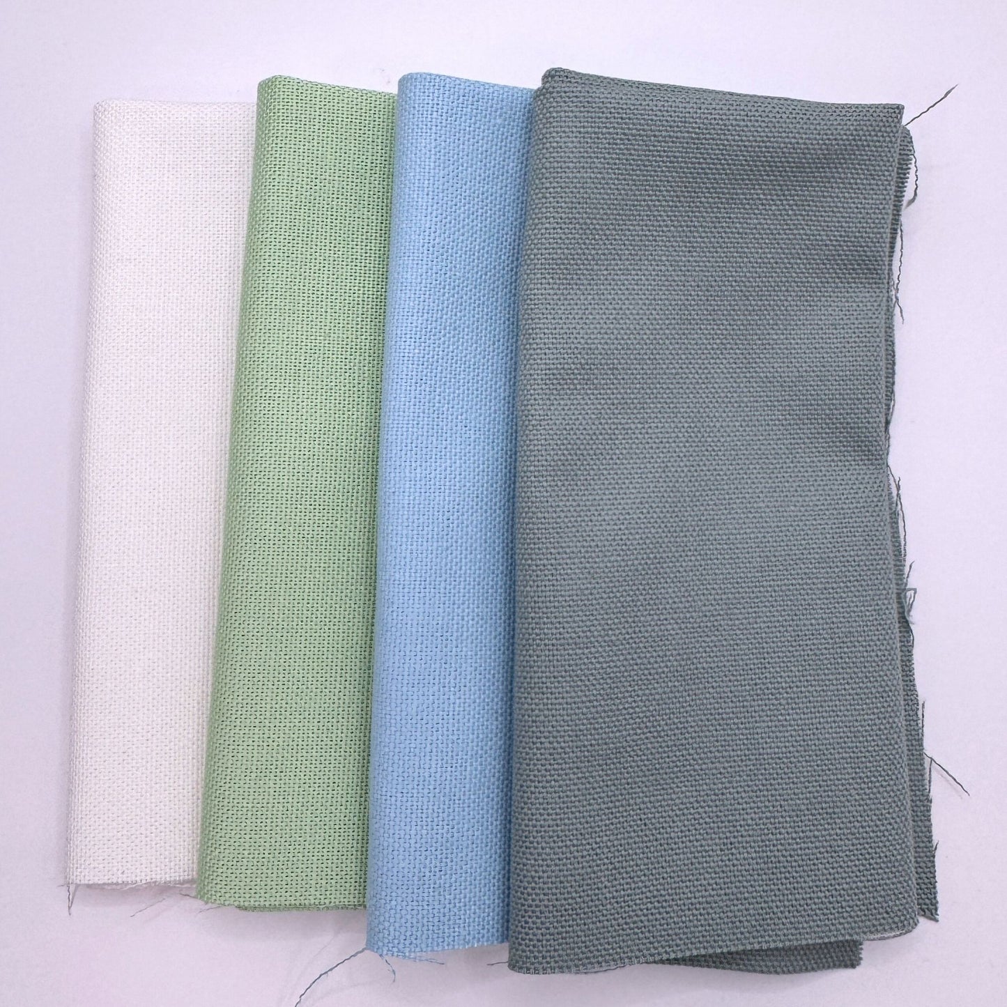 Stoff zum Sticken, Stoffpaket "Mint/Eukalyptus/Blau"